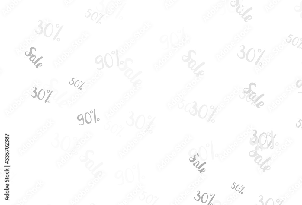 Light Gray vector pattern with 30, 50, 90 percentage signs. Light Gray vector pattern with 30, 50, 90 percentage signs.