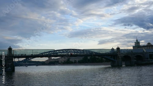 Wallpaper Mural Crowd of people walking inside Pushkinskiy glass Bridge above Moskva river Torontodigital.ca