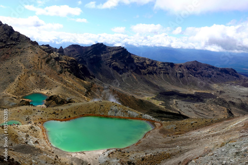 Landscape view of colorful Emerald lakes and volcanic landscape, Tongariro national park, New Zealand, February 2020 © Patrick