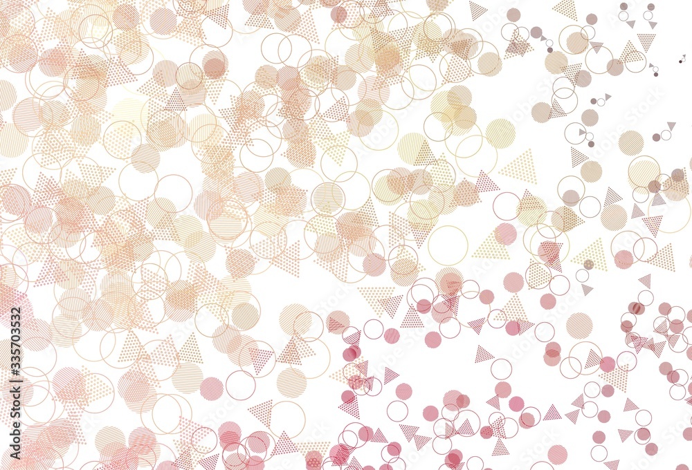 Light Pink, Yellow vector pattern with polygonal style with circles. Light Pink, Yellow vector pattern with polygonal style with circles.