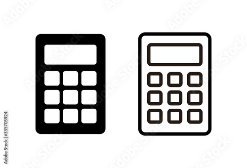 Calculator icons set on white background. Calculator vector icon