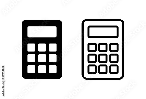 Calculator icons set on white background. Calculator vector icon