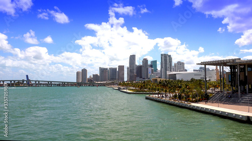 Skyline of Miami on a sunny day © 4kclips
