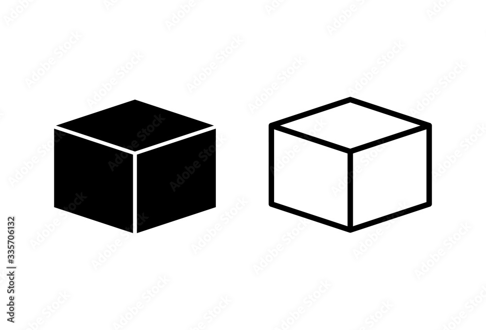 Box icons set on white background. Cardboard box, packaging open. Box icon vector Box icons set on white background. Cardboard box, packaging open. Box icon vector