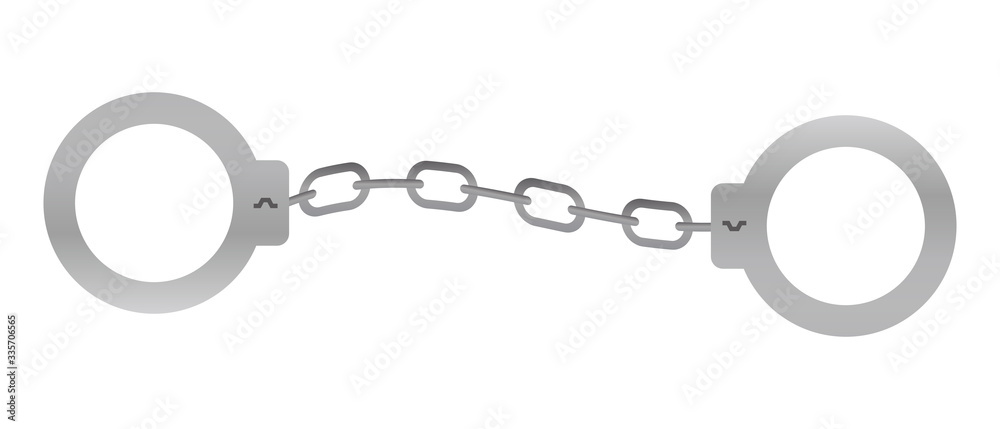A handcuffs isolated vector illustration. A handcuffs isolated vector illustration.
