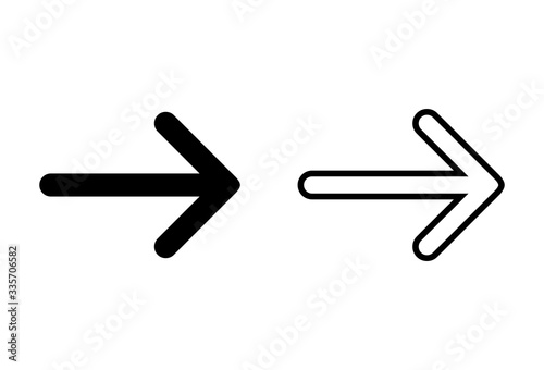 Arrow icons set on white background. Arrow symbol. Arrow vector icon