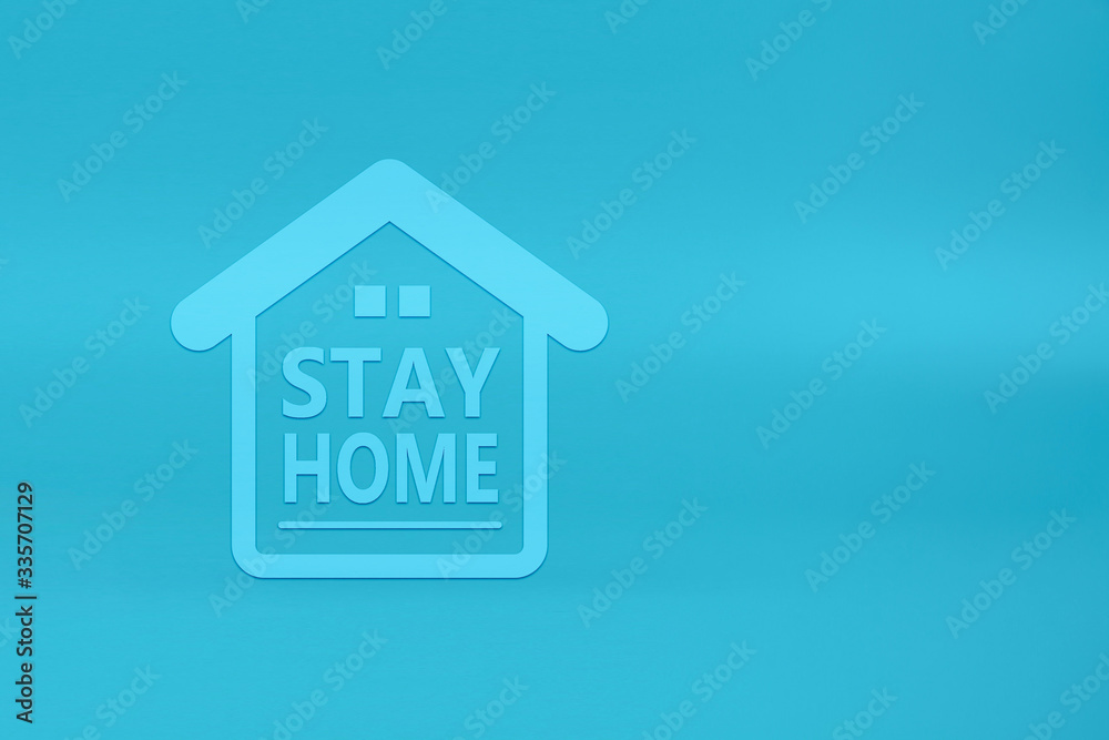 Stay home Stay safe icons on wooden toy block.Concepts for health and medical prevention of coronavirus or Covid-19 infection, Social Distancing and work from home.