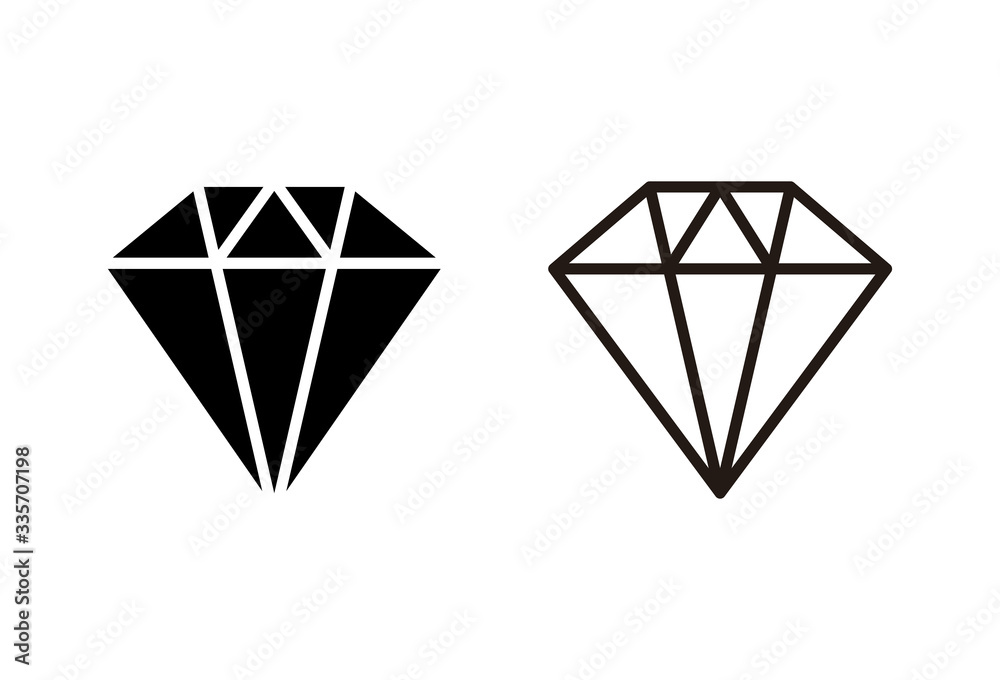 Diamond icons set on white background. Diamond vector icon. Gemstone symbol Diamond icons set on white background. Diamond vector icon. Gemstone symbol
