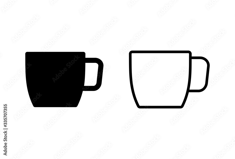Cup of coffee icons set on white background. Coffee cup icon. Coffee vector icon. Tea Cup of coffee icons set on white background. Coffee cup icon. Coffee vector icon. Tea