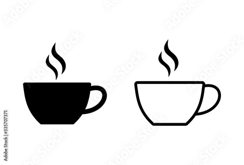 Cup of coffee icons set on white background. Coffee cup icon. Coffee vector icon. Tea