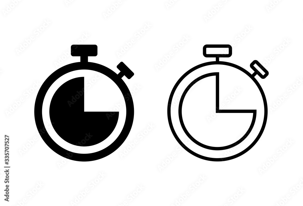 Clock icons set on white background. Time icon vector. Clock vector icon Clock icons set on white background. Time icon vector. Clock vector icon