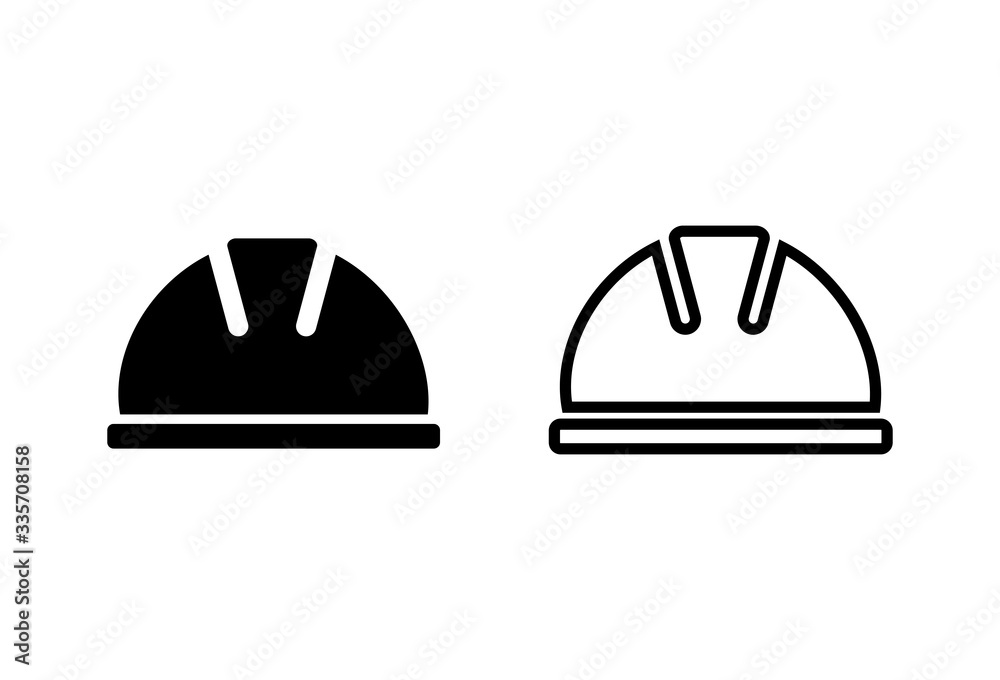 Helmet icons set on white background. Motorcycle helmets. Racing helmet. construction helmet icon. Safety helmet Helmet icons set on white background. Motorcycle helmets. Racing helmet. construction helmet icon. Safety helmet