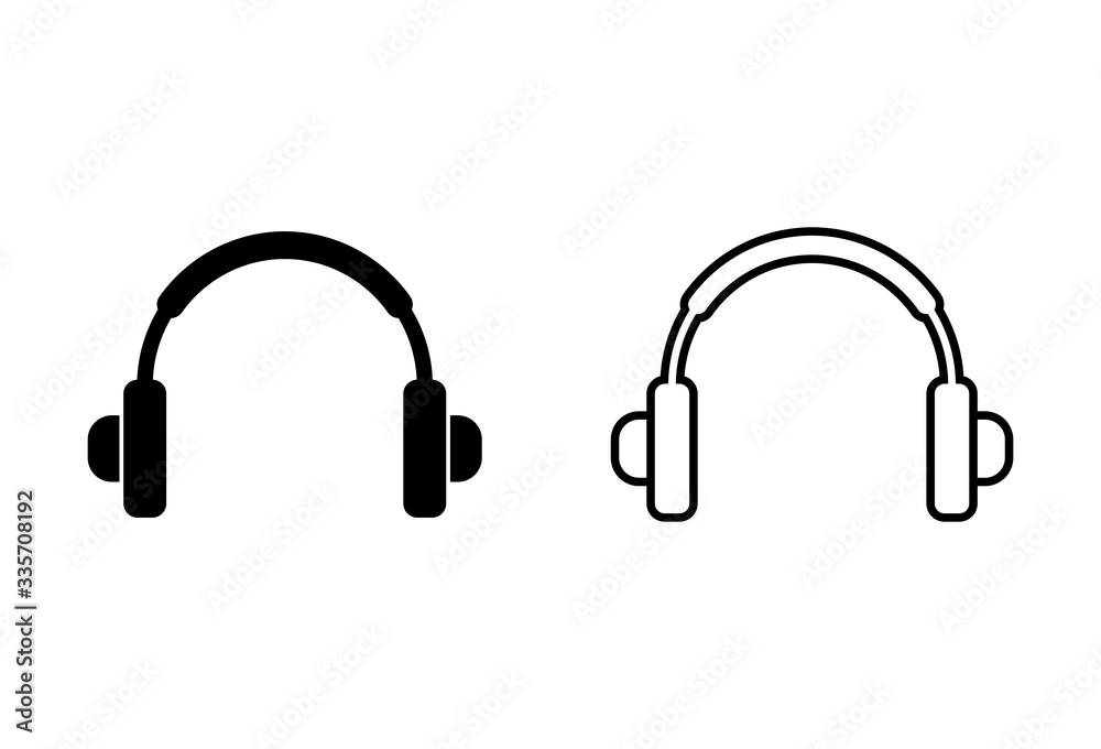 Headphone icons set on white background. Headphone vector icon. Call us Headphone icons set on white background. Headphone vector icon. Call us