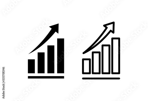 Growing graph Icons set on white background. Chart icon. Graph Icon in trendy flat style isolated on white background