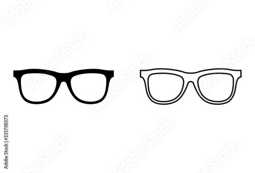 Glasses icons set vector on white background. Stylish Eyeglasses. Glasses icon on white background. Optical concept