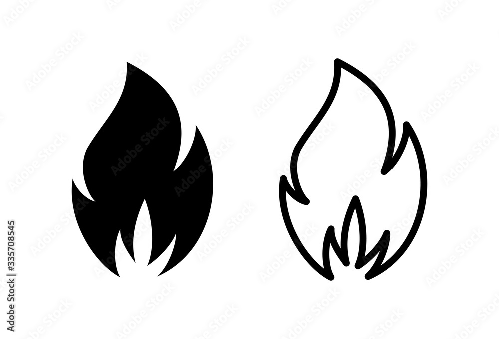 Fire icons set on white background . Fire flame icon template. Fire icons set on white background . Fire flame icon template.