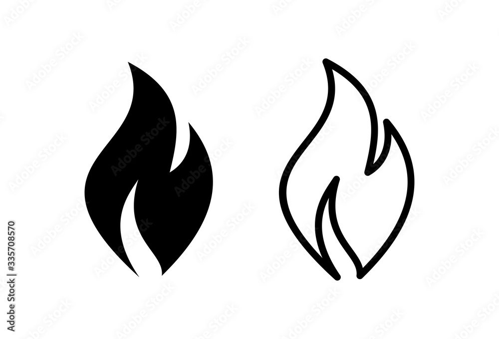 Fire icons set on white background . Fire flame icon template. Fire icons set on white background . Fire flame icon template.