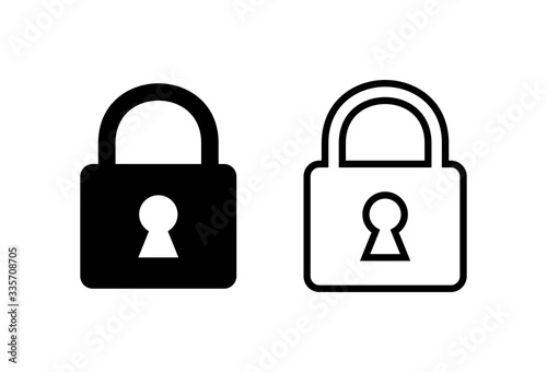 Lock icons set on white background. Encryption icon. Security symbol. Secure. Private