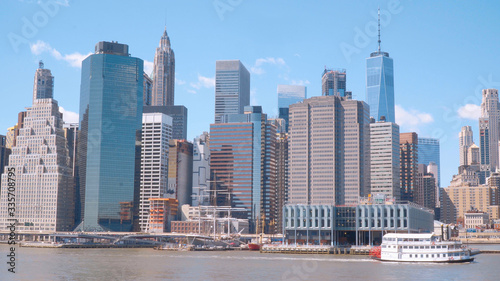 Beautiful New York skyline - the financial district in Manhattan