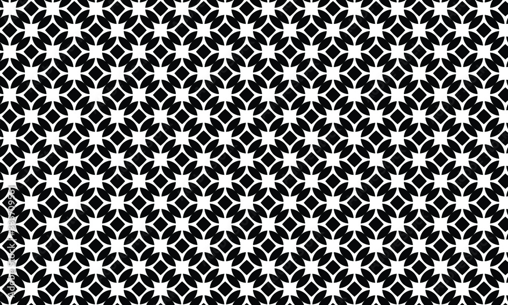 Black & White Circular Seamless Pattern - Wallpaper - Fabric Design - Background