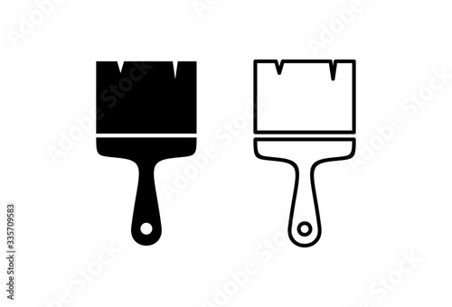 Paint icons set on white background. Paint brush vector icon. Paint roller icon