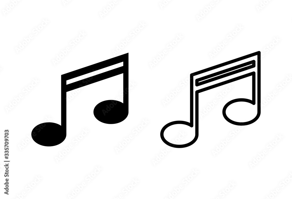Music icons set on white background, music vector icon, Melody, song, note, sound, audio sign Music icons set on white background, music vector icon, Melody, song, note, sound, audio sign