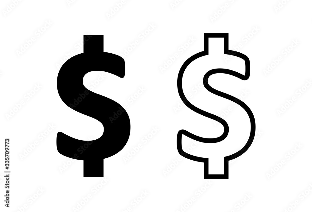Money icons set on white background. Money vector icon. Dollar icon Money icons set on white background. Money vector icon. Dollar icon