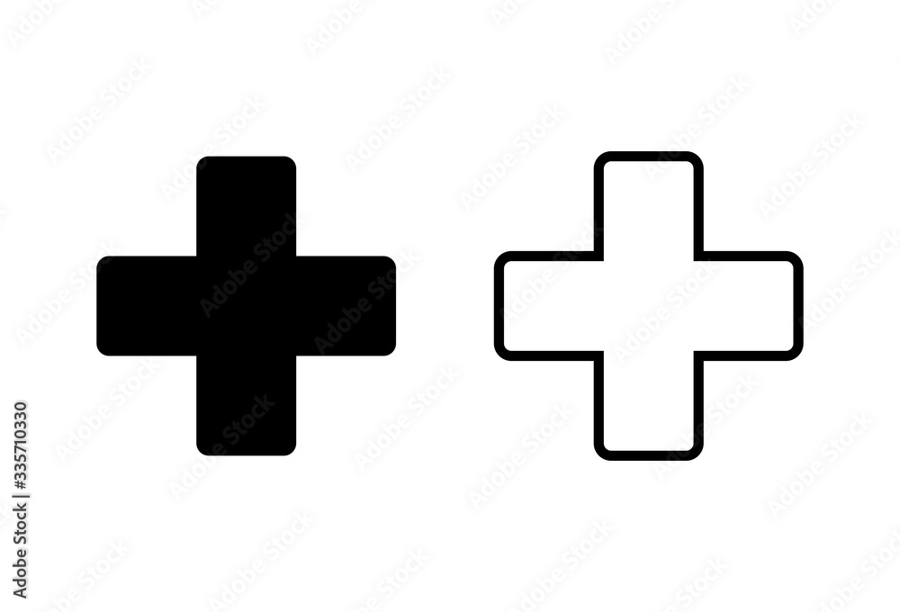 Plus Icons set. Add plus icon. Addition sign. Medical Plus icon Plus Icons set. Add plus icon. Addition sign. Medical Plus icon