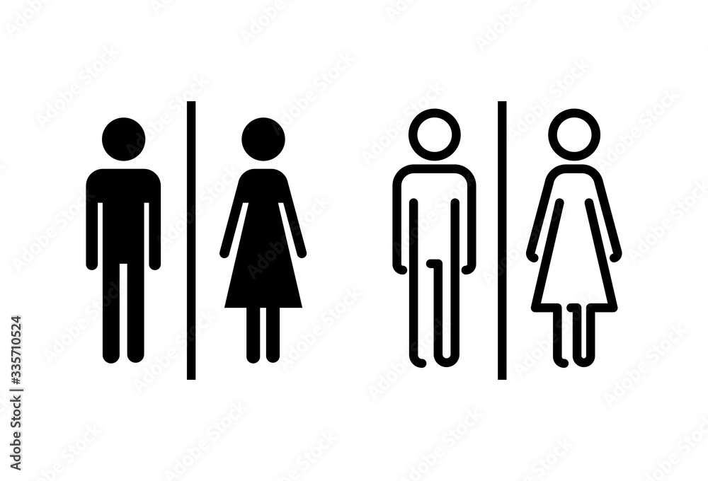 Toilet icons set. Toilet sign. Man and woman restroom sign vector. Male and female icon Toilet icons set. Toilet sign. Man and woman restroom sign vector. Male and female icon