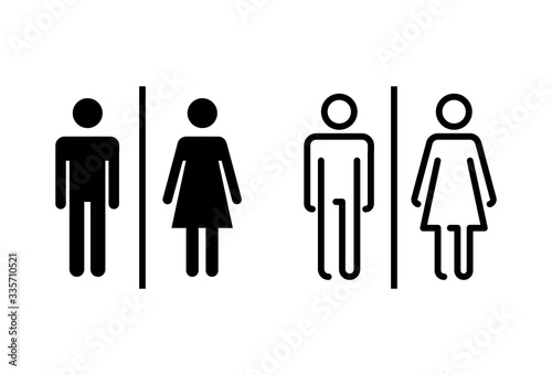 Toilet icons set. Toilet sign. Man and woman restroom sign vector. Male and female icon