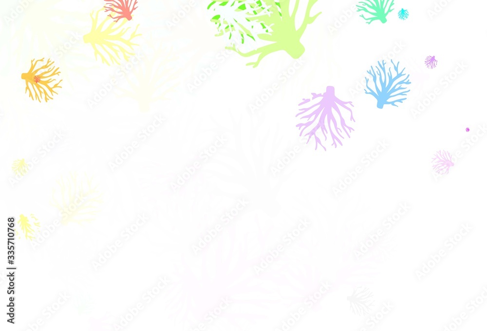Light Multicolor vector doodle pattern with branches.