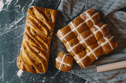 Easter Delight Fruity Hot Cross Bun and Brioche Loaf