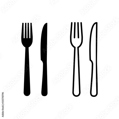 Fork and Knife icon. food icon. Eat. Restaurant icons set.