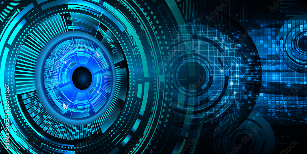 Blue eye cyber circuit future technology concept background
Blue eye cyber circuit future technology concept background