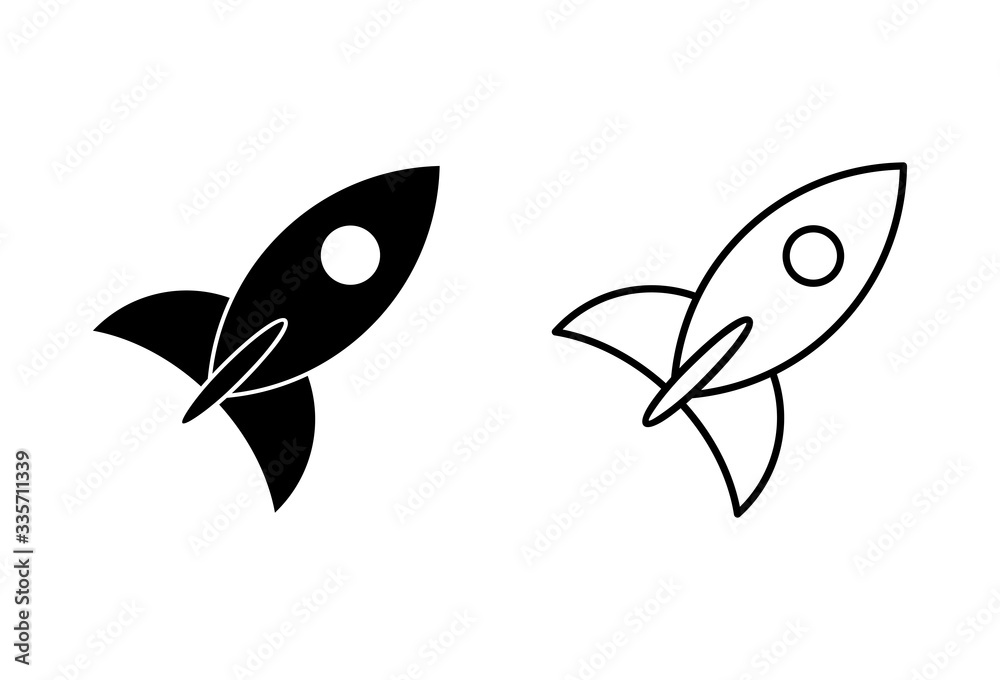 Fototapeta premium Rocket vector icons set. Start Up Concept Symbol. Startup icon