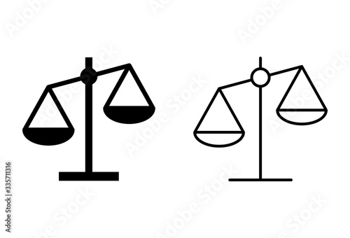 Scales icons set. Law scale icon. Scales vector icon. Justice