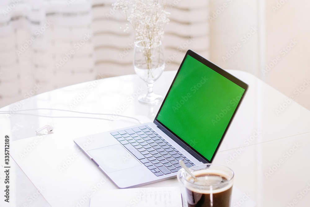 Fototapeta premium Space for working at home for remote work.