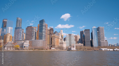 Financial district Manhattan New York with World Trade Center