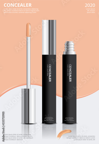 Poster Template Design Concealer with Package Vector Illustration
