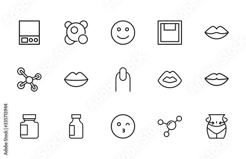 Premium set of beauty line icons.