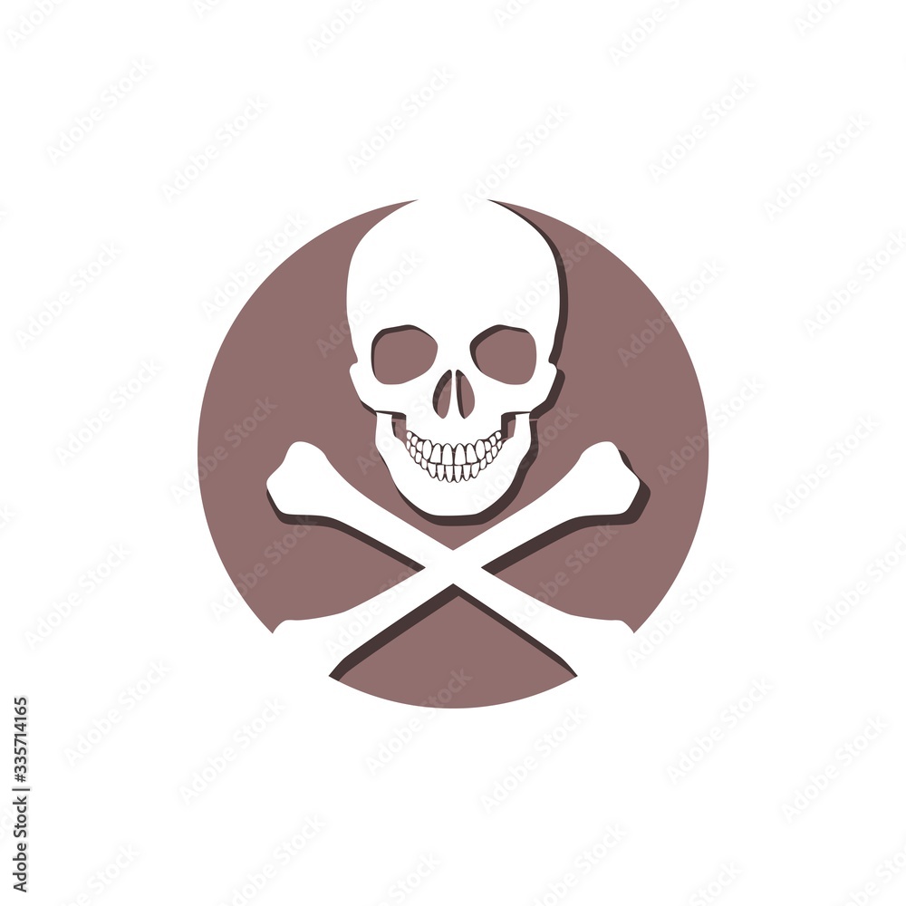 Skull and bones glyph icon isolated on white background Skull and bones glyph icon isolated on white background