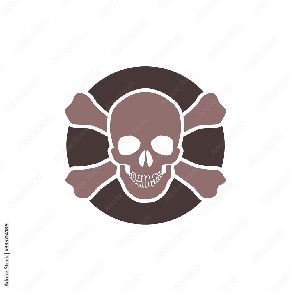 Skull and bones glyph icon isolated on white background Skull and bones glyph icon isolated on white background
