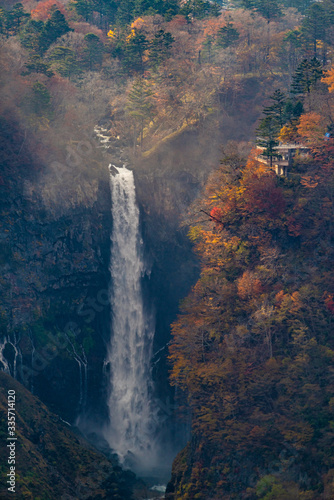 Waterfall in Autumn. Nikko  Japan