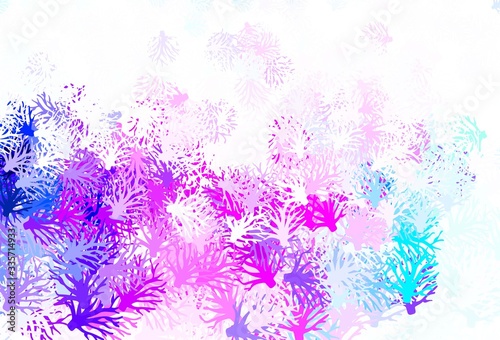 Light Multicolor vector doodle layout with leaves.