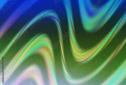 Light Blue, Green vector background with astronomical stars. Shining colored illustration with bright astronomical stars. Best design for your ad, poster, banner.