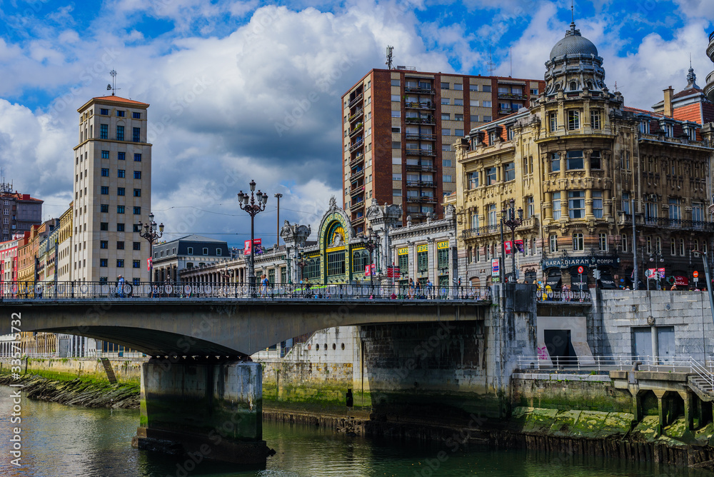 Fototapeta premium On the streets of the beautiful city of Bilbao. Basque country. Northern spain