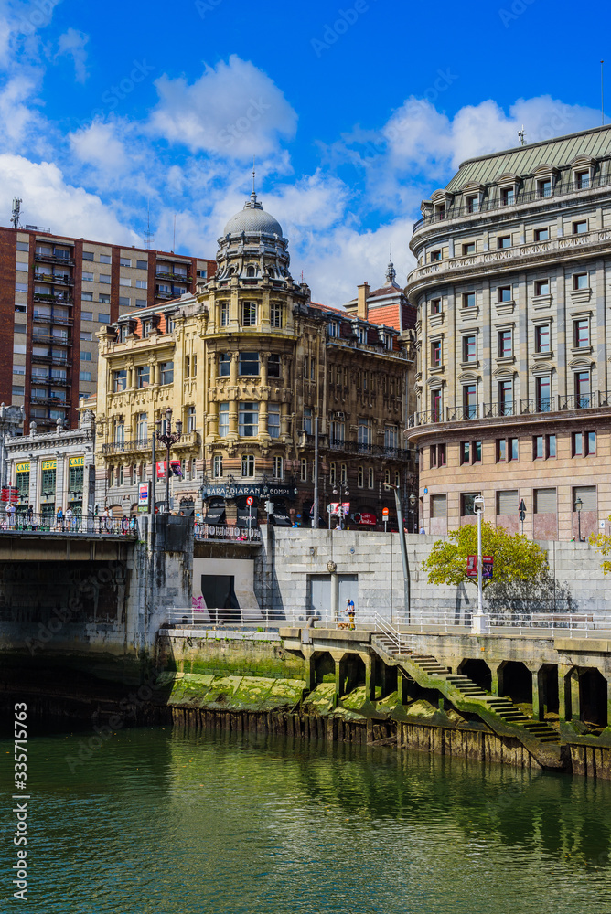 On the streets of the beautiful city of Bilbao. Basque country. Northern spain