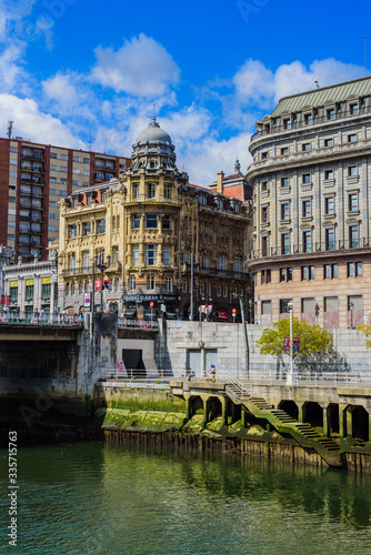 Fototapeta Naklejka Na Ścianę i Meble -  On the streets of the beautiful city of Bilbao. Basque country. Northern spain