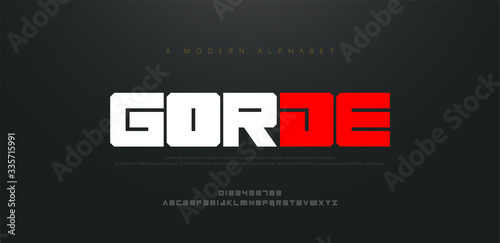 Abstract minimal modern alphabet fonts. Typography technology electronic digital music future creative bold font. vector illustration