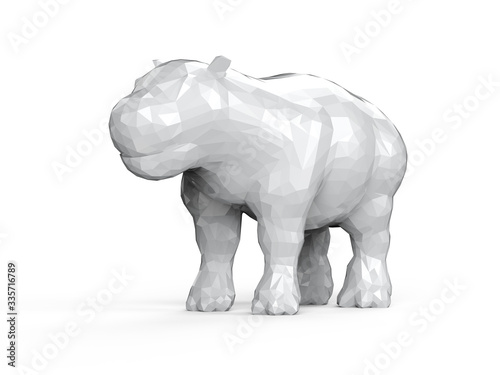 White polygonal hippo